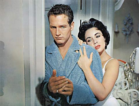 Paul Newman vo filme Mačka na rozpálenej plechovej streche (Cat on a Hot Tin Roof, 1959)